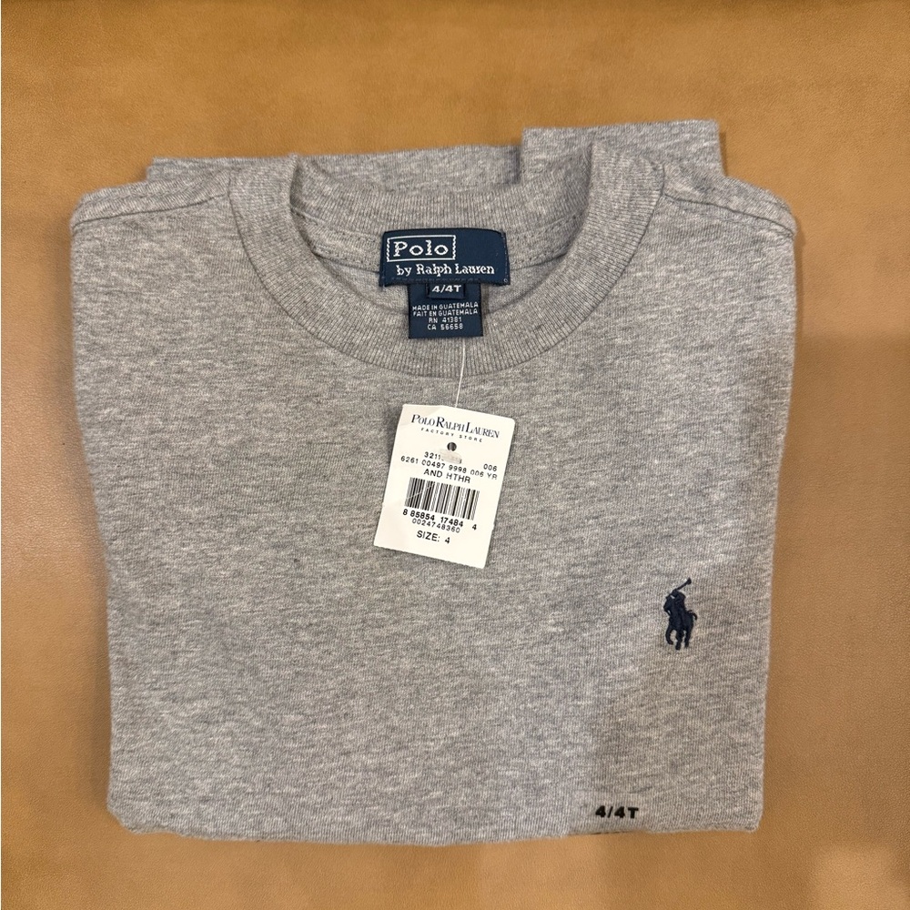 NWT Polo Ralph Lauren Gray T-Shirt Boys 4T